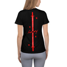 Load image into Gallery viewer, Foreverslitz Athletic T-shirt for Women - Black and Red