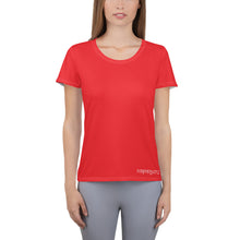 Load image into Gallery viewer, Foreverslitz Athletic T-shirt for Women - Red and White