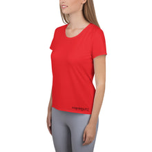 Load image into Gallery viewer, Foreverslitz Athletic T-shirt for Women - Red and Black
