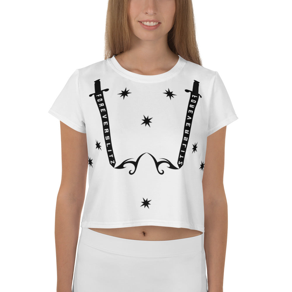 Foreverslitz Crop Top - White and Black