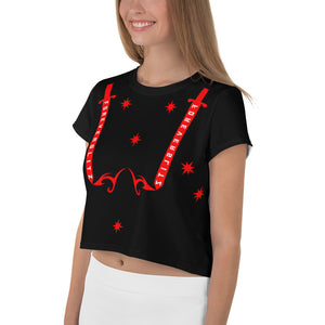 Foreverslitz Crop Top - Black and Red