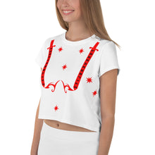 Load image into Gallery viewer, Foreverslitz Crop Top - White and Red
