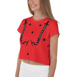 Foreverslitz Crop Top - Red and Black