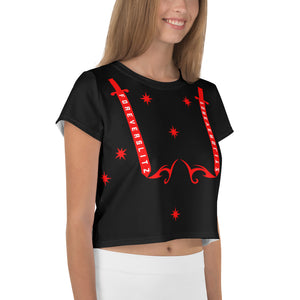 Foreverslitz Crop Top - Black and Red