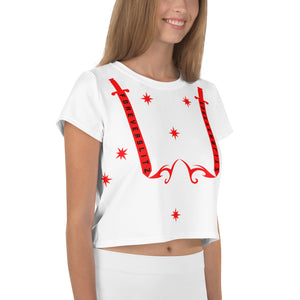 Foreverslitz Crop Top - White and Red