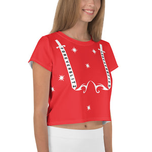 Foreverslitz Crop Top - Red and White