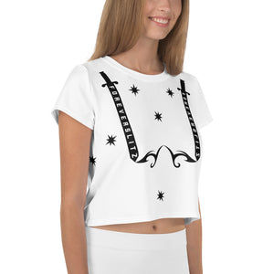 Foreverslitz Crop Top - White and Black