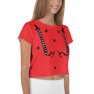 Foreverslitz Crop Top - Red and Black