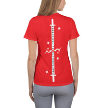 Load image into Gallery viewer, Foreverslitz Athletic T-shirt for Women - Red and White
