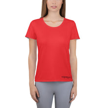 Load image into Gallery viewer, Foreverslitz Athletic T-shirt for Women - Red and Black
