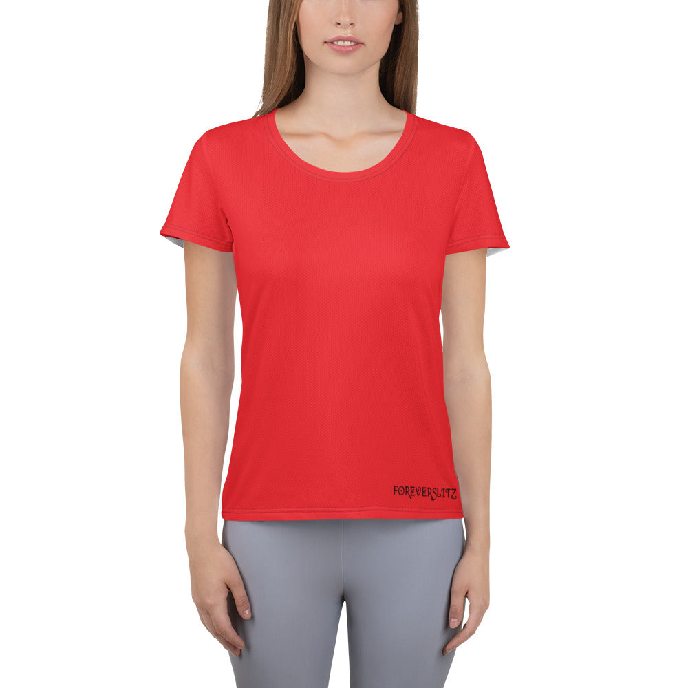 Foreverslitz Athletic T-shirt for Women - Red and Black