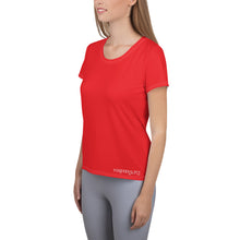 Load image into Gallery viewer, Foreverslitz Athletic T-shirt for Women - Red and White
