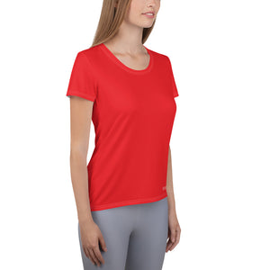 Foreverslitz Athletic T-shirt for Women - Red and White