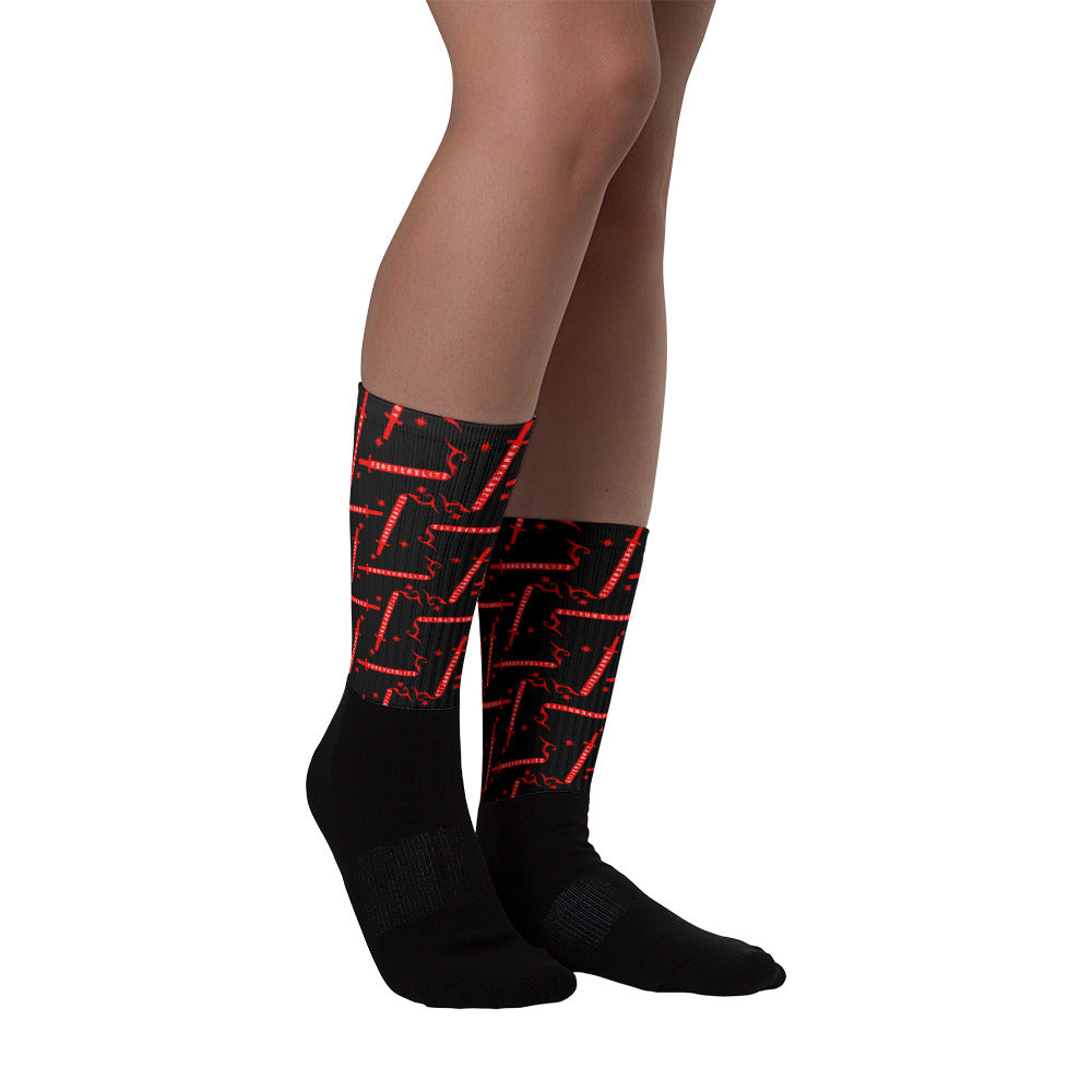 Foreverslitz Socks - Black and Red