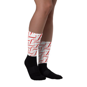 Foreverslitz Socks - White and Red